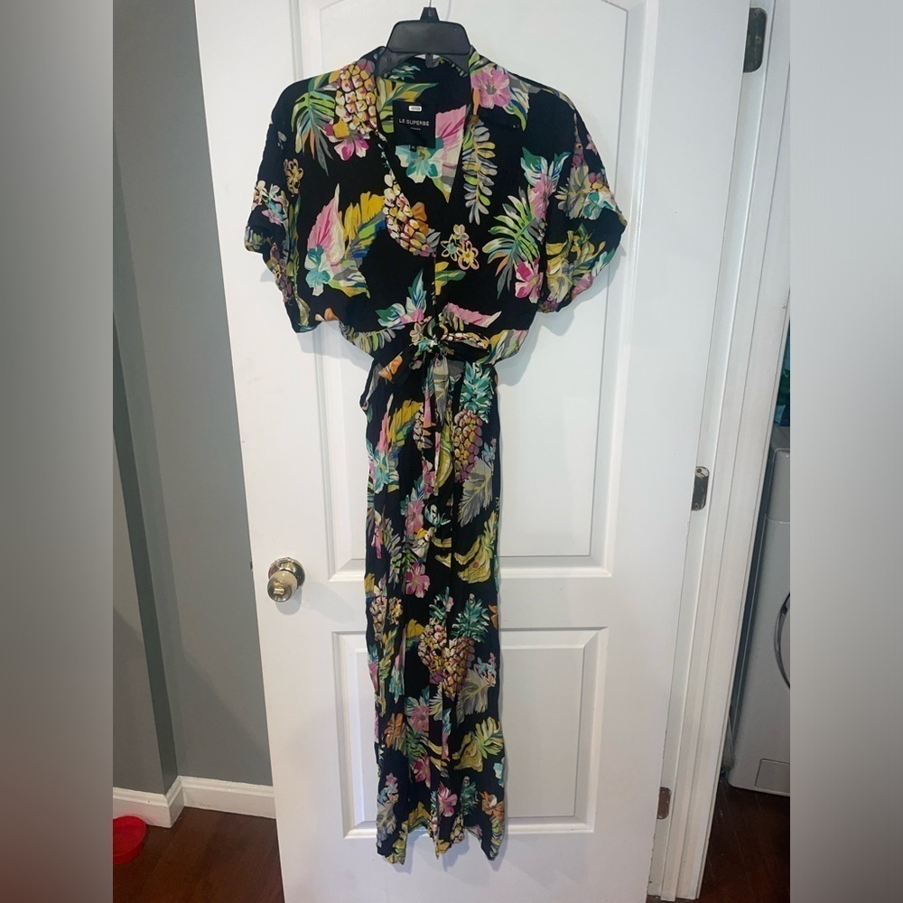 New! Le Superbe Mai Tai Might I Dress in Black Tropical Cali 🌴🌸 size 10 - Picture 6 of 9